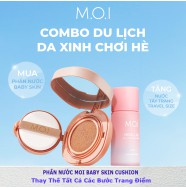 Phấn Nước MOI Baby Skin Cushion Tone 10 - Da trắng sáng (Tặng 1 chai nước tẩy trang mini)